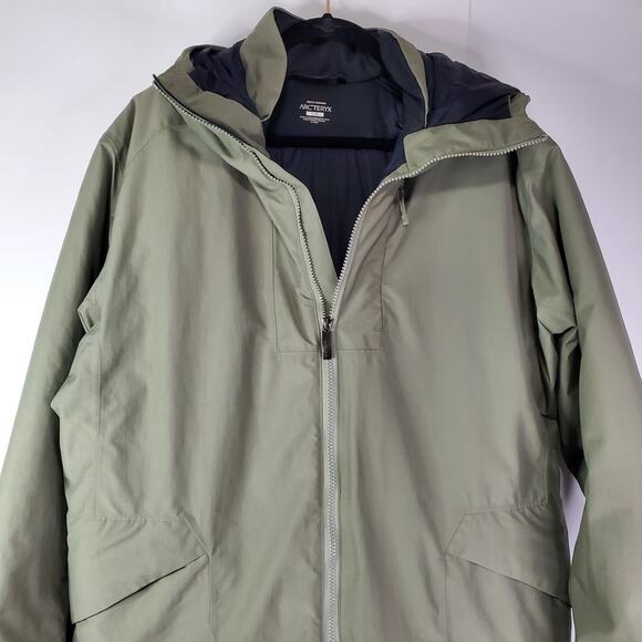Arc'Teryx Khuno Parka Jacket Goretex Coreloft Green Large Windstopper - Picture 2 of 16